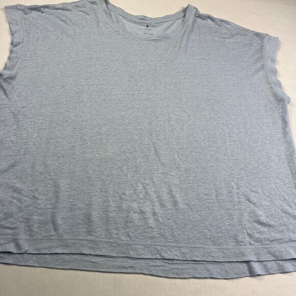 Lou & Grey Linen T-Shirt Relaxed Boxy Short Sleeve Casual Basic Tee LARGE Flaw - Picture 2 of 10